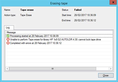 Once the <b>drive</b> clean is complete, try and re-insert the cartridge that run before the error. . Veeam cannot lock tape drive